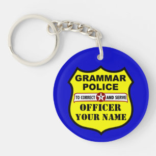 Grammar Police Customisable Keychain