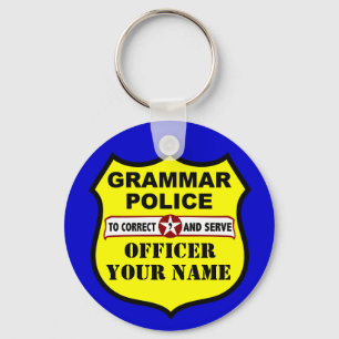 Grammar Police Customisable Keychain
