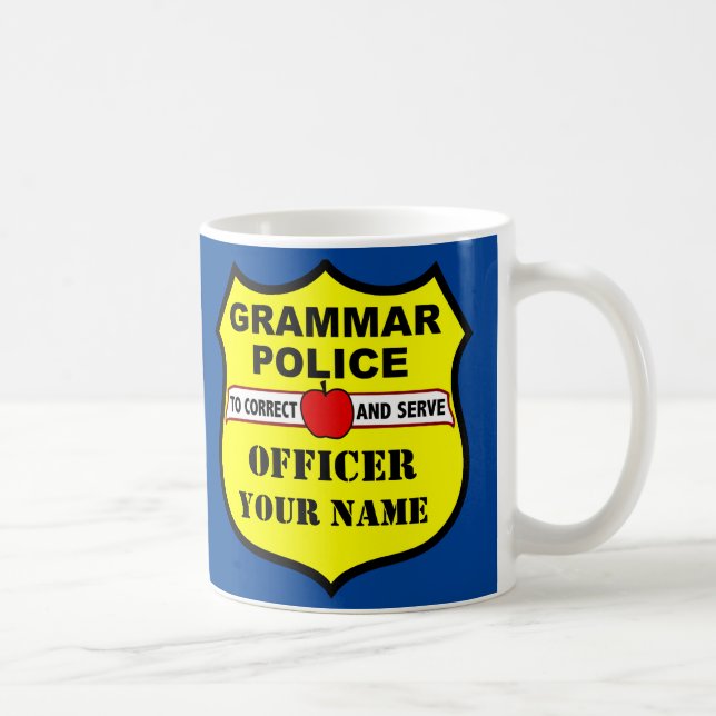 Grammar Police Customisable Teacher Mug (Right)