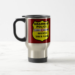Grammar Police Customisable Travel Mug