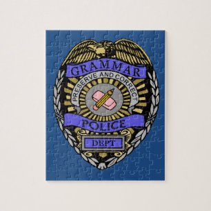 Grammar Police Dept Badge Pencil Eraser Jigsaw Puzzle