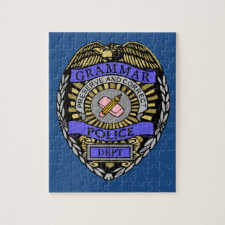 Grammar Police Dept Badge Pencil Eraser Jigsaw Puzzle