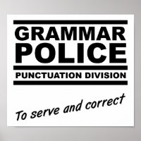 Grammar Police Funny Poster