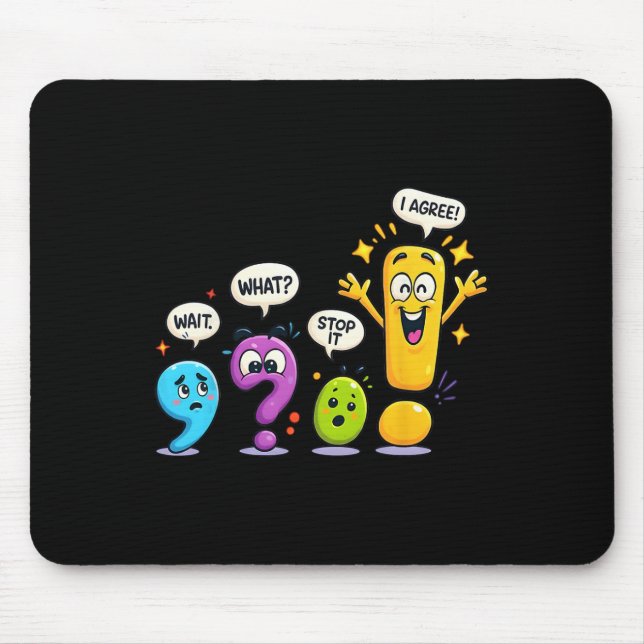Grammar Punctuation Marks Funny English Teacher St Mouse Pad (Front)