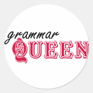 Grammar Queen Classic Round Sticker