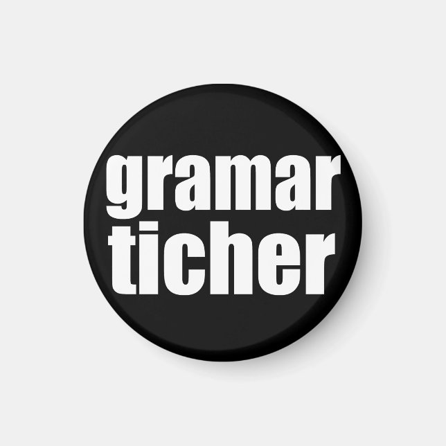Grammar teacher joke magnet (Front)