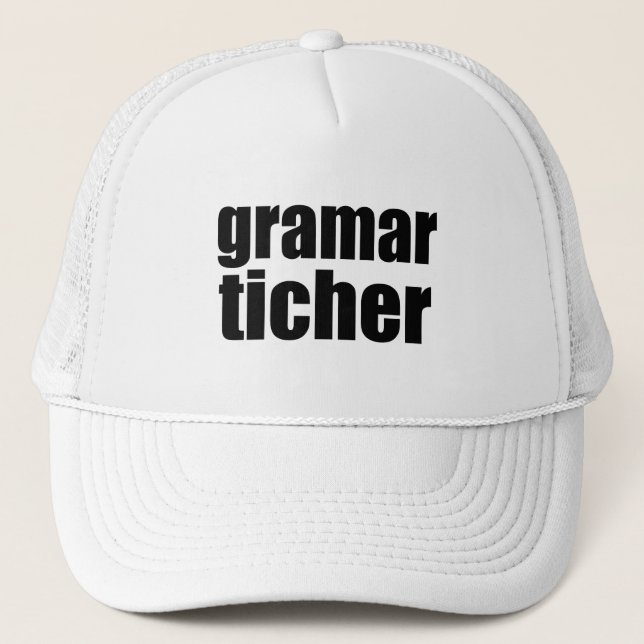 Grammar teacher joke trucker hat (Front)