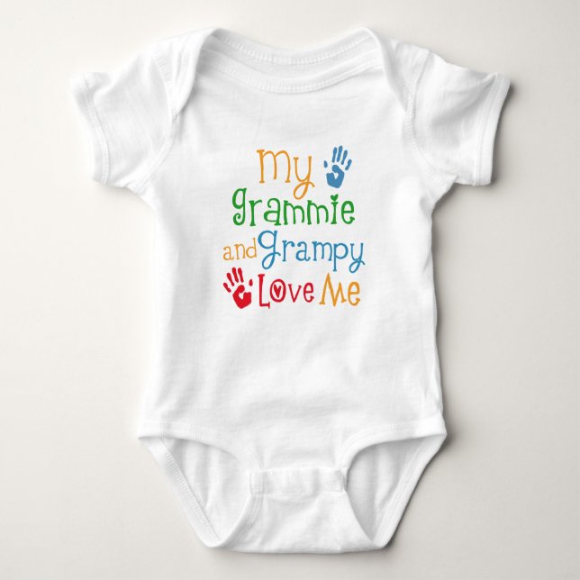 Grammie and Grampy Love Me Baby Gift Baby Bodysuit (Front)