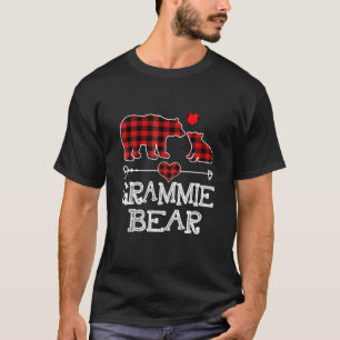 Grammie Bear Christmas Pajama Red Plaid Buffalo Fa T-Shirt