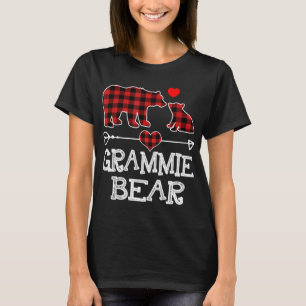 Grammie Bear Christmas Pajama Red Plaid Buffalo Fa T-Shirt