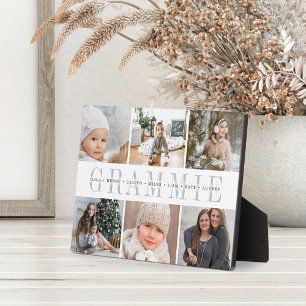 "Grammie" Grandchildren Names & Photo Collage Plaque