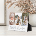 Grammie | Grandchildren Photo Collage Plaque<br><div class="desc">Create a sweet gift for grandma with this three photo collage plaque. "GRAMMIE" appears beneath your photos in chic gray lettering,  with your custom message and grandchildren's names overlaid.</div>