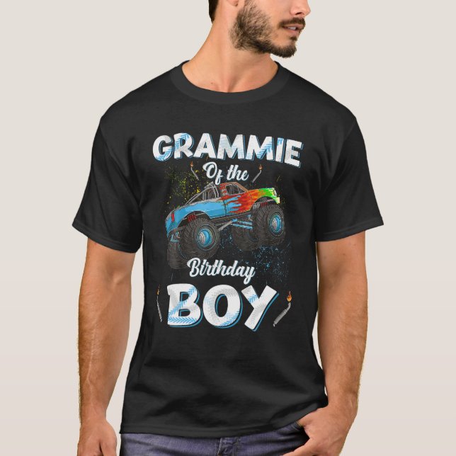 Grammie Of The Birthday Boy Monster Truck Bday Wom T-Shirt (Front)