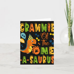 Grammie Of The One-a-saurus 1st Birthday Dinosaur Card