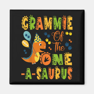 Grammie Of The One-a-saurus 1st Birthday Dinosaur Magnet