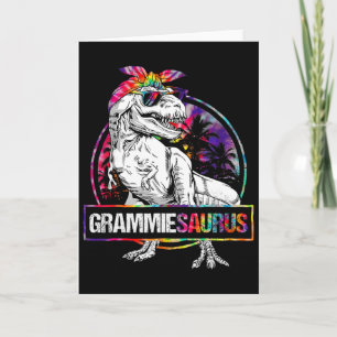 Grammiesaurus Dinosaur Grammie Saurus Matching Tie Card