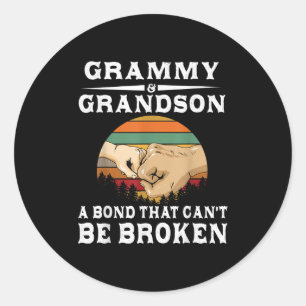 Grammy And Grandson A Bond That Can't Be Broken  Classic Round Sticker