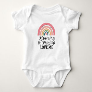 Grammy and PopPop Love Me rainbow Baby Bodysuit