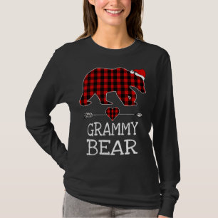 Grammy Bear Buffalo Plaid Santa Arrow Christmas Fa T-Shirt