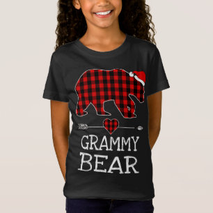 Grammy Bear Buffalo Plaid Santa Arrow Christmas Fa T-Shirt