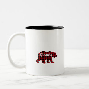Grammy Bear Buffalo Red Plaid Matching Family Two-Tone Coffee Mug