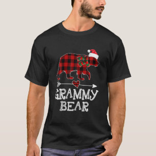 Grammy Bear Christmas Pajama Red Plaid Buffalo Fam T-Shirt