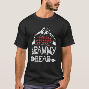 Grammy Bear Christmas Xmas Pajama Red Plaid Buffal T-Shirt