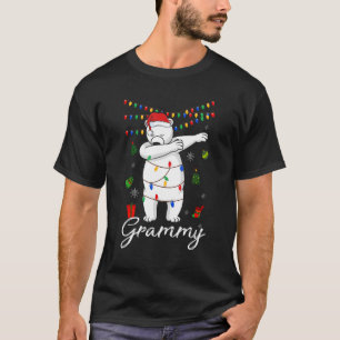 Grammy Bear Dabbing Lights Santa Christms Family T-Shirt