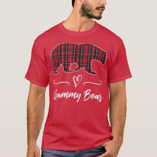 Grammy Bear Red Tartan Plaid Heart Fun Grandma Gif T-Shirt