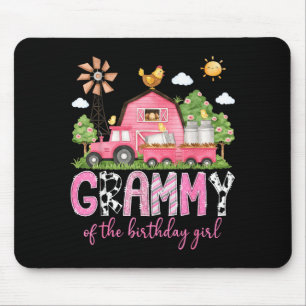 Grammy Birthday Girl Pink Cow Artwork Mouse Pad