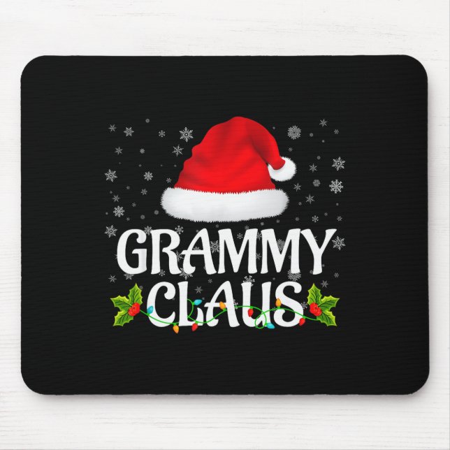 Grammy Claus Christmas Lights Santa Pajama Family  Mouse Pad (Front)