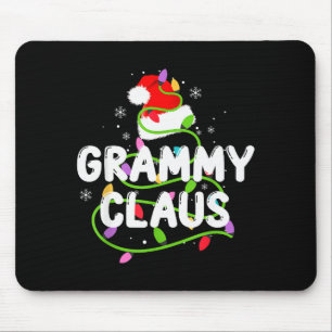 Grammy Claus Funny Christmas Lights Pajama Family  Mouse Pad