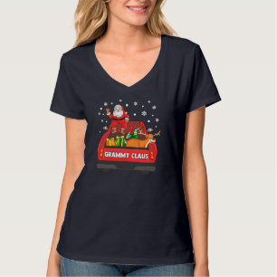 Grammy Claus Red Truck Santa Reindeer Elf Christma T-Shirt