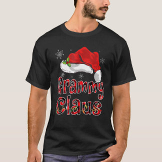 Grammy Claus Santa Hat Christmas Plaid Buffalo Paj T-Shirt