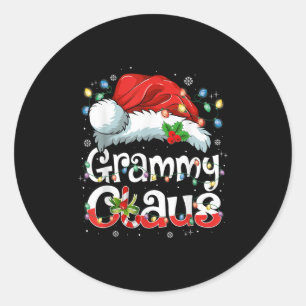 Grammy Claus Xmas Santa Matching Family Christmas  Classic Round Sticker