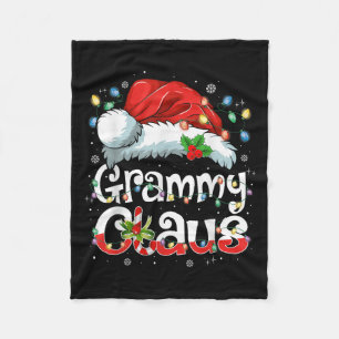 Grammy Claus Xmas Santa Matching Family Christmas  Fleece Blanket