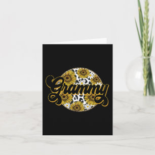Grammy Cow Print Sunflower Leapard Grandma Mother# Card