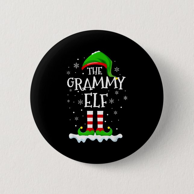 Grammy Elf Squad Xmas Family Matching Group Christ 6 Cm Round Badge (Front)