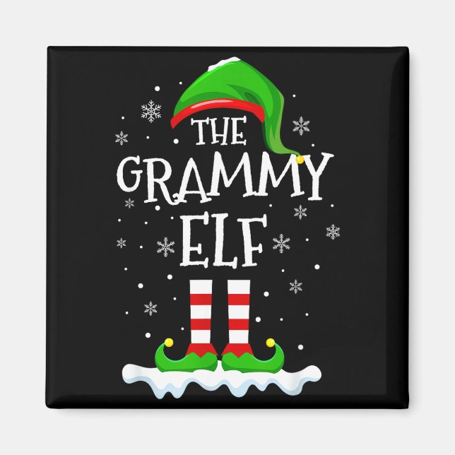 Grammy Elf Squad Xmas Family Matching Group Christ Magnet (Front)