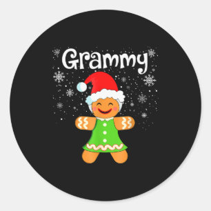 Grammy Gingerbread Family Matching Christmas Women Classic Round Sticker