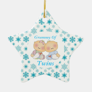 Grammy Grandma Of Twins Star Ornament Gift