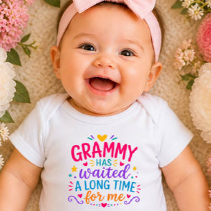 Grammy Has Waited Colourful Baby Bodysuit