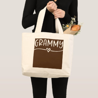 Grammy Heart Grandmother Gift Large Tote Bag