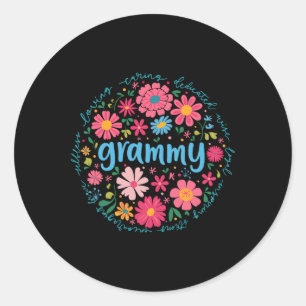 Grammy Mothers Day For Grandma Wildflower Floral W Classic Round Sticker