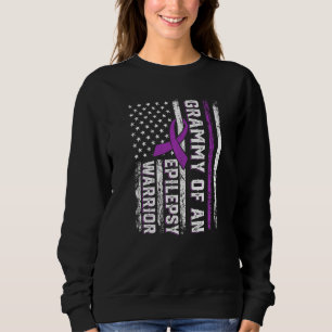 Grammy of a Warrior Epilepsy Purple Ribbon Support Sweatshirt