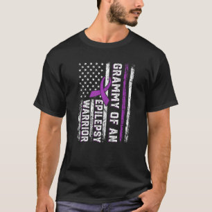 Grammy of a Warrior Epilepsy Purple Ribbon Support T-Shirt