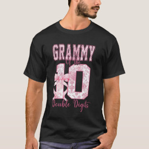 Grammy of The 10th Birthday Girl Pink Coquette Bow T-Shirt