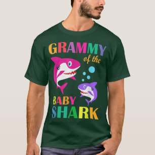 Grammy Of The Baby Birthday Shark Grammy Shark Mot T-Shirt