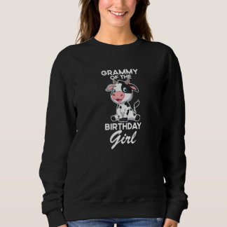 Grammy Of The Bday Party Girl Cow Girl Party Bday  Sweatshirt
