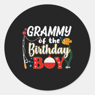 Grammy Of The Birthday Boy Fishing Family Matching Classic Round Sticker